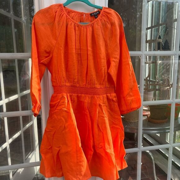 J Crew Palermo Linen Smock Waist Dress NWT - Picture 11 of 12